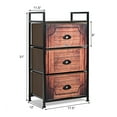 thumbnail image 2 of Costway 3 Drawer Fabric Dresser Storage Tower Nightstand Sturdy Steel Frame Closet, 2 of 11