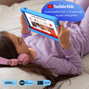 Plimpton 2026 Latest Kids Tablet, Android 15 Tablet for Kids 10.1 inch with 12(4+8)GB RAM 64GB Storage, 8-Core CPU, Parental Control, Kids Space, 6000mAh, WiFi, BT, PlimPad Kids20 - Blue