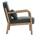 thumbnail image 4 of Inspire MidCentury Modern Faux Leather Solid Wood Accent Chair Black Walnut, 4 of 6