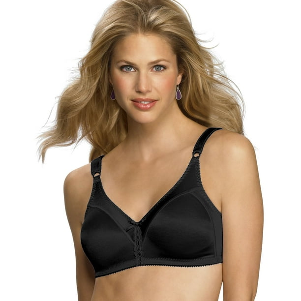 Bali Double Support Women`s Wirefree Bra - Best-Seller, 40C, Black