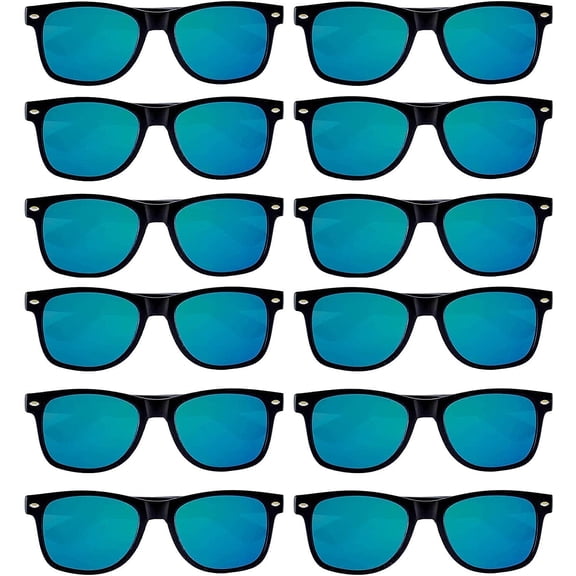 OWL Square Sunglasses Mens Womens UV400 Protection Retro Mirrored Sunglasses Bulk (12 Pack)