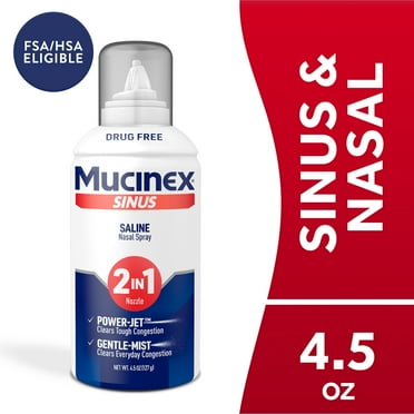 Mucinex Non-Medicated Saline Nasal Mist, Sinus Clear & Cool, 4.5 fl oz