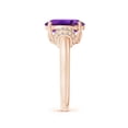 thumbnail image 3 of ANGARA Natural 3.15 Ct. Amethyst with Diamond Classic Ring in 14K Rose Gold for Women (Ring Size: 4), 3 of 10