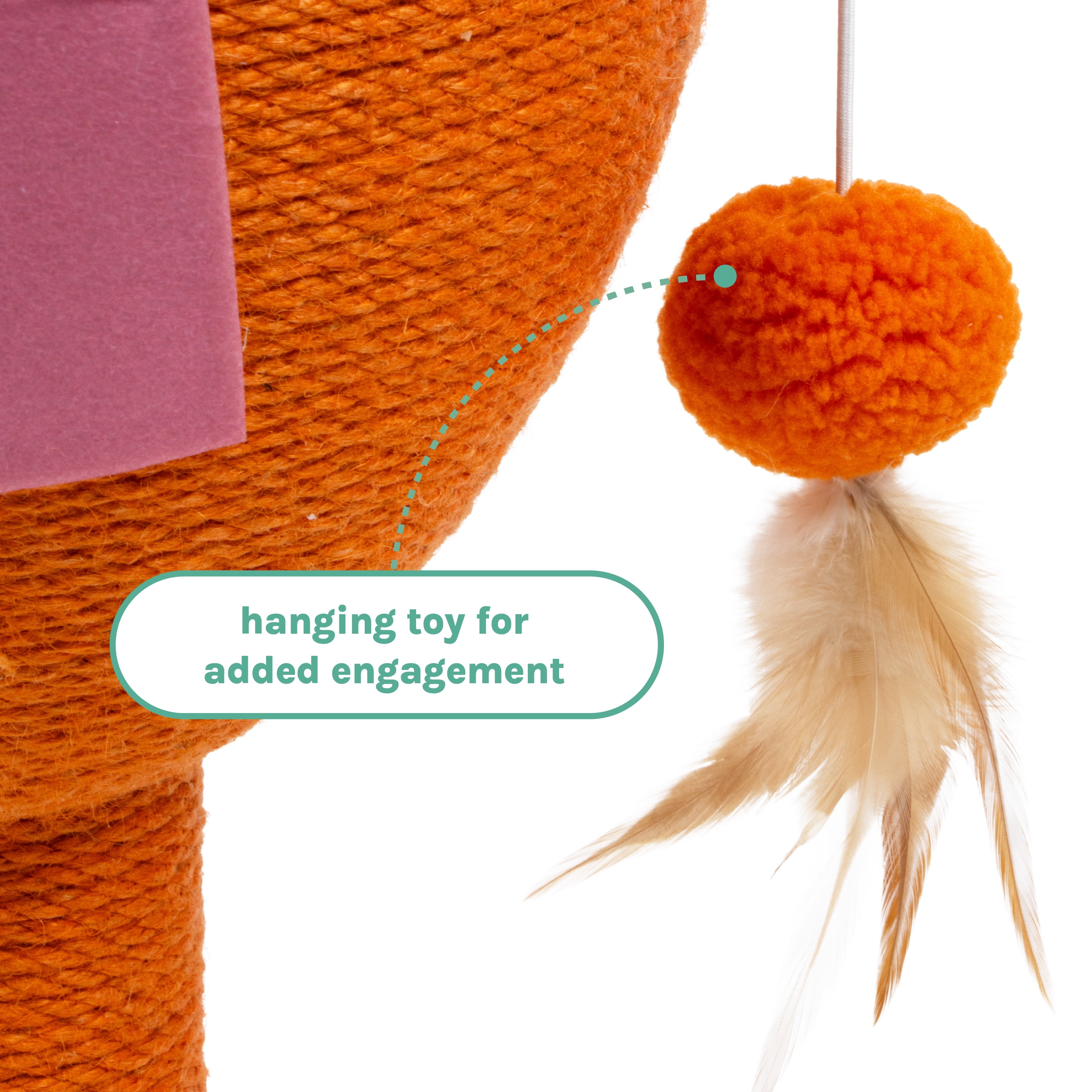 Kitty Citty Apurrol Spritz Citrus Cocktail Sisal Cat Scratching Post, Orange, One Size