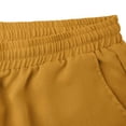 thumbnail image 7 of Mens Casual Elastic Waist Linen Shorts Drawstring Cargo Relaxed Fit Lightweight Breathable Short Pants with Pockets Yellow S, 7 of 7