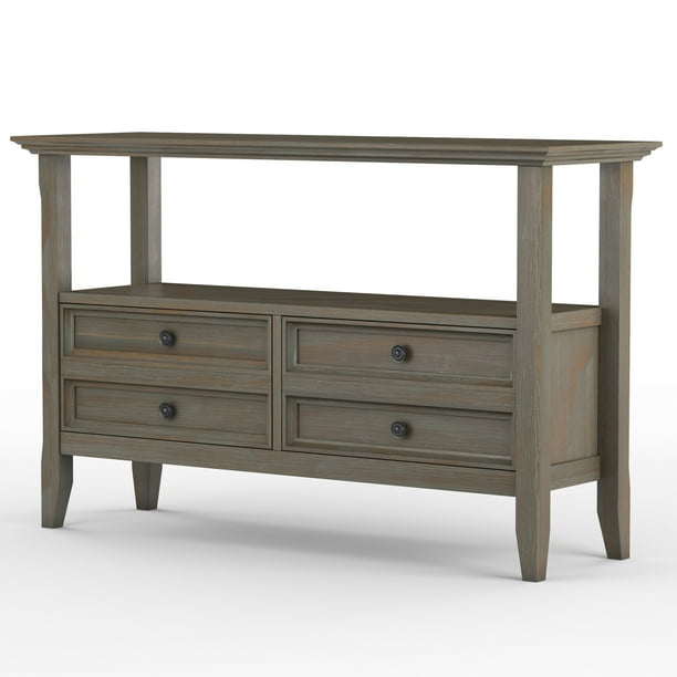 Brooklyn Max Washington Solid Wood 48 Inch Wide Transitional Console Sofa Table In Distressed Grey Com Brooklyn Max Washington Solid Wood 48, Wide Console Table With Drawers