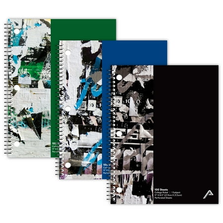 Viva Activa 3- Pack Creative Notebook 1 Subject 100 sheets College ruled