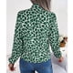 thumbnail image 4 of Blusa de manga larga con farol para mujer, pajarita en el cuello, bloque de Color, blusa larga informal a la moda para mujer, Top para primavera y otoño, verde S, 4 of 6