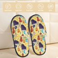 thumbnail image 2 of Bixox Men's Women's Musical Instruments Patterned Plush House Slippers, Memory Foam Slippers, Indoor and Outdoor Warm Plush Bedroom Shoes, Soft Flat Sole, Comfortable and Non-slip, 2 of 5