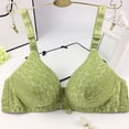 thumbnail image 4 of Loopsun Plus Size Bras for Women, Womens Comfortable Breathable Bra without Steel Ring Non-Magnetic Bra Pattern Sweat Absorption Adjustable Shoulder Green 80B, 4 of 5