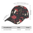 thumbnail image 3 of Kdxio Unisex Fly Agaric and Flowers Pattern Baseball Cap Unisex Washed Classic Adjustable Hat, 3 of 7