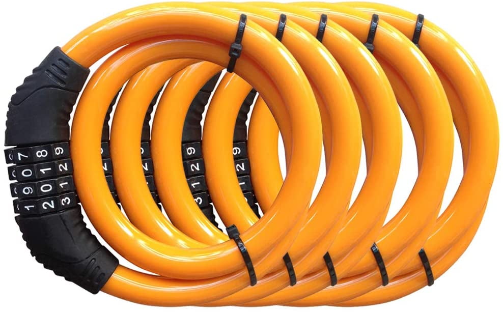 Bike Lock Cable, 4 Digit Resettable Combination Security Cable Lock