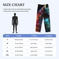 thumbnail image 4 of Sigee Neon Spectrum Cat Portrait print Men's Pajama Pants Lounge Sleep Bottoms with Elastic Waistband and Pockets-Medium, 4 of 6