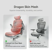 Sihoo M59AS Ergonomic Office Chair with Mesh Backrest, Flip Armrests, Headrest, White