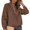 *Brown, variant on Women's Quilted Half Zip Pullover Sweatshirt , Ladies' Textured Long Sleeve Top , Casual Relaxed Fit Fall Sweater For Women, Brown , S-2XL
