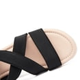thumbnail image 3 of Women's Platform Wedge Heel Sandals - Comfortable Insole Lightweight Rubber Sole, Open-Toe Adjustable Elastic Strap Summer Casual Sandals, 3 of 7
