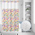 thumbnail image 2 of No Hook Shower Curtain, Colorful Polka Dot Shower Curtains for Bathroom with See Through Top Window, Watercolor Rainbow Polka Dots Waterproof & Washable Bath Curtain Small Stall 36"x78", 2 of 9