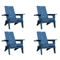 Krikacy Outdoor Folding Adirondack Chair-Set Of 4,with Cup Holder High Back,for patio,Navy