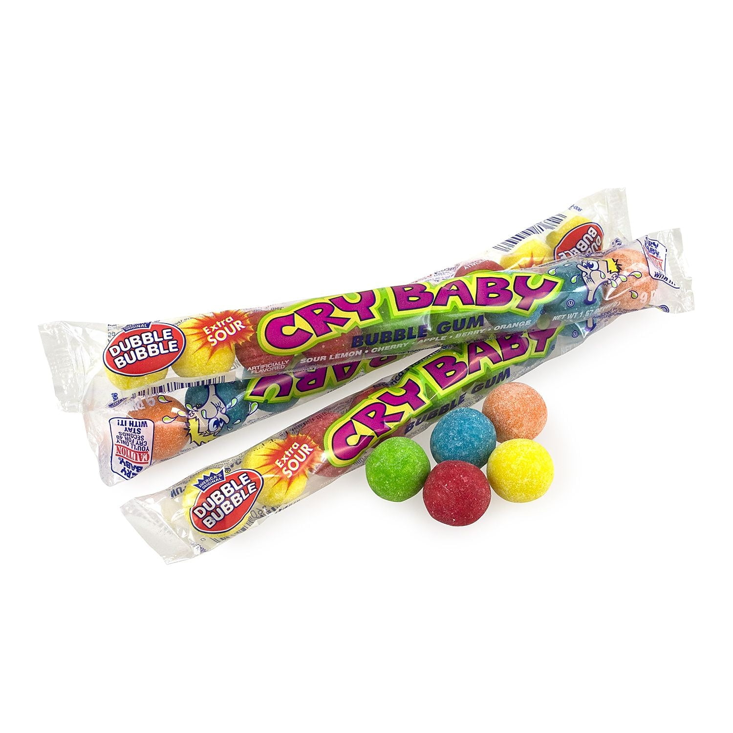 Cry Baby Sour Bubble Gum, 9 Count, 24 Pack