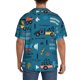 thumbnail image 3 of Balery Construction Trucks Camisa Casual de Manga Corta con Botones para Hombre, Texturizada, Estilo Cubano, para Playa, Verano-Medium, 3 of 5