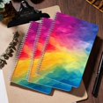 thumbnail image 5 of Spiral Journal Notebook,50 Sheets A5 College Ruled Notebook/Journal 3 Pcs for School Office Home - Colorful Geometric Background With Rainbow Color Gradient, 5 of 7