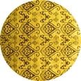 thumbnail image 1 of Ahgly Company Indoor Round Abstract Yellow Contemporary Area Rugs, 7' Round, 1 of 4