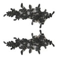 thumbnail image 1 of 1 Pair Lace Flower Applique Edging Fabric Ribbon Decal Vintage Embroidered Black, 1 of 9