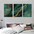 thumbnail image 3 of nygtbtfer Green Gold Canvas Wall Art 3 Piece Abstract Dark Green Golden Lines Picture Prints for Living Room Home Decor Framed 12x16x3pcs, 3 of 4