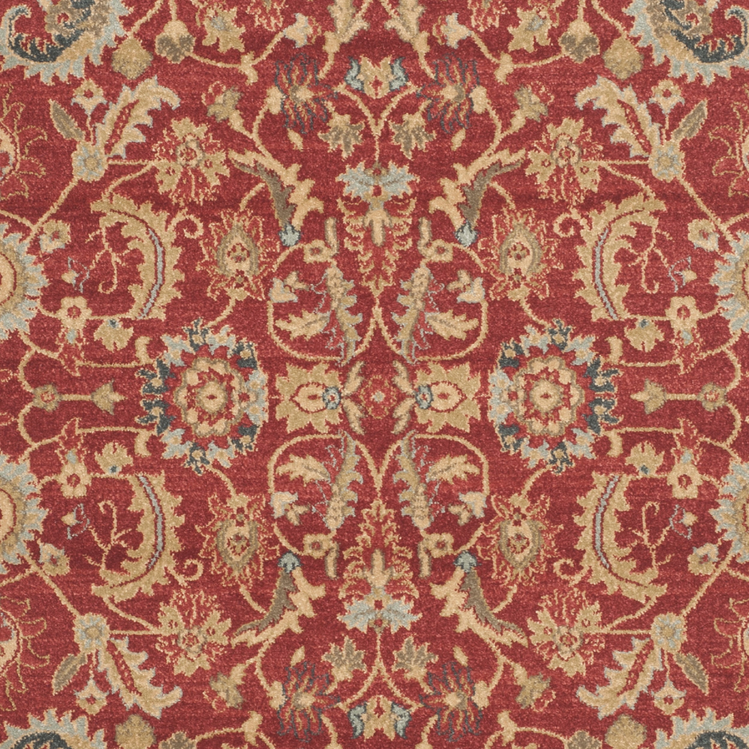 SAFAVIEH Mahal Gorgi Floral Bordered Runner Rug, Red/Natural, 2'2" x 20'