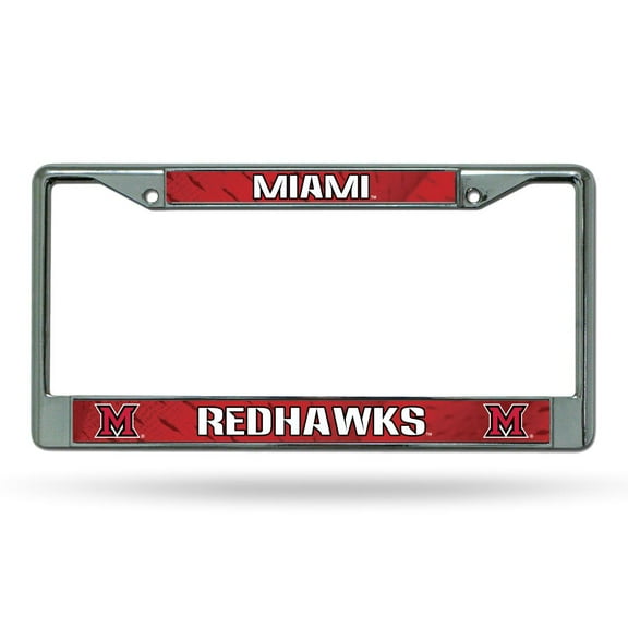 Miami of Ohio Redhawks NCAA Chrome Metal License Plate Frame