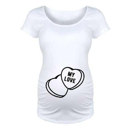 

Bloom Maternity - My Love Candy Heart - Maternity Scoop Neck T-Shirt