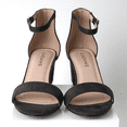 thumbnail image 3 of J. Adams Daisy Grey Sandals for Women, Ankle Strap Block Heel Open Toe Dress Shoes - Chunky Heels, 3 of 7