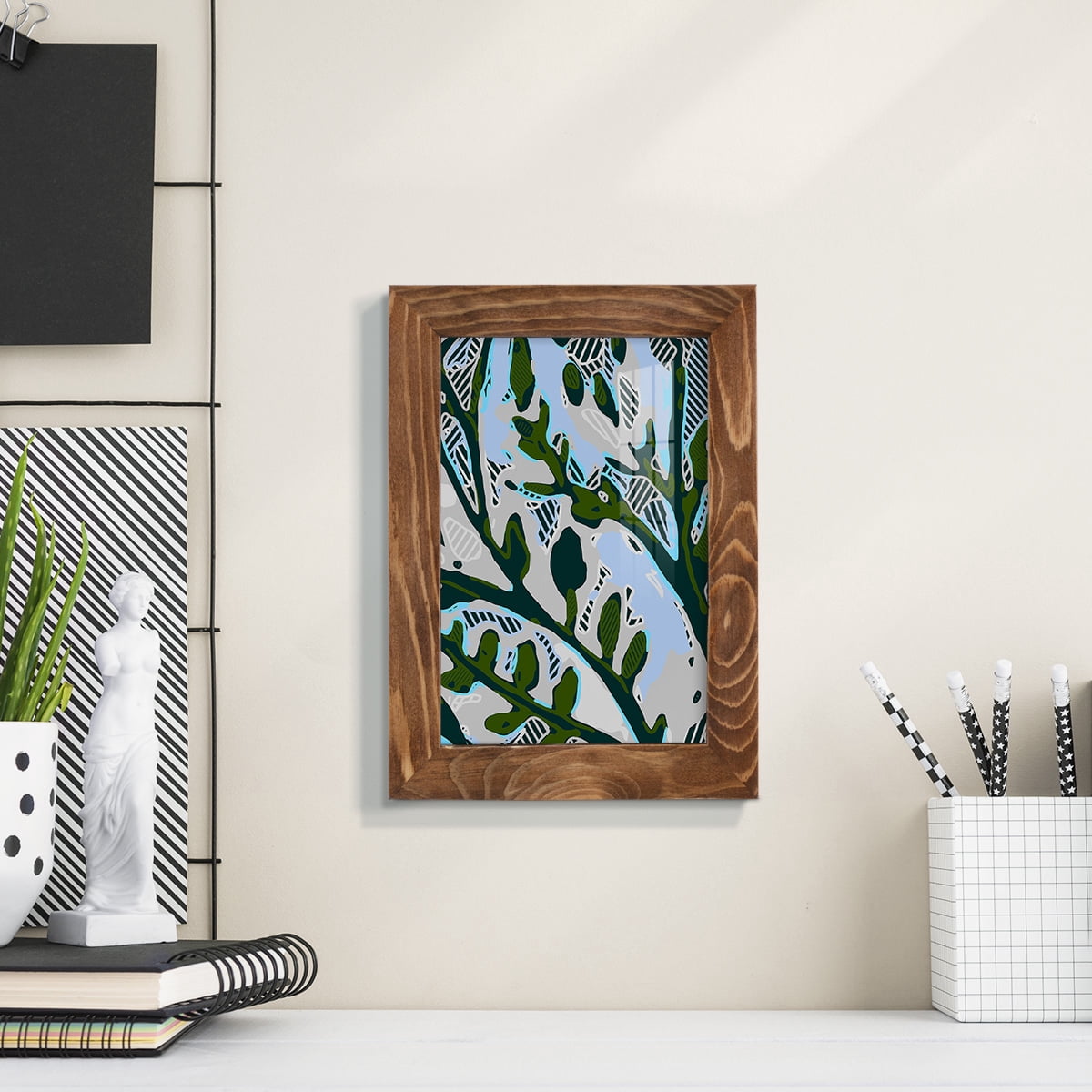 Abstract Tree Limbs II -Framed Print w/glass-Walnut