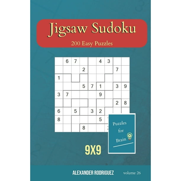 jigsaw sudoku puzzles for brain jigsaw sudoku 200 easy puzzles 9x9 volume 26 paperback walmart com walmart com
