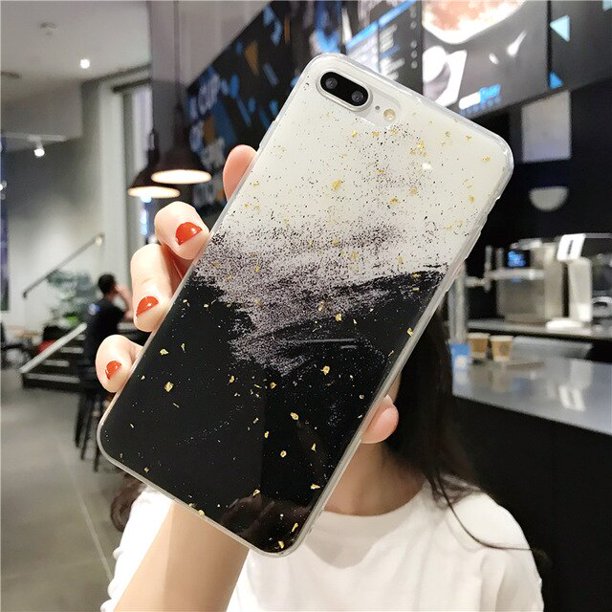 Funda de teléfono Lovebay para iPhone 13 12 11 Pro Max 7 8 Plus X XR XS Max 12 SE 2, funda de TPU suave con purpurina de mármol dorado brillante de lujo Tan Jianjun unisex