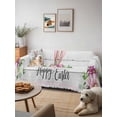 thumbnail image 6 of Easter Couch Cover for 2 Cushion Sofa, Spring Farmhouse Watercolor Bunny Flower Wood Grain Washable Loveseat Sofa Covers Slipcover for Sectional Sofas L-Shaped, Couch Throw Cover 71"x118", 6 of 9