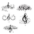 thumbnail image 2 of Bearachild Pegatina de pared de notas musicales, decoración de fondo, calcomanía de fondo DIY para interiores Decoración del hogar Negro 57x24cm, 2 of 6