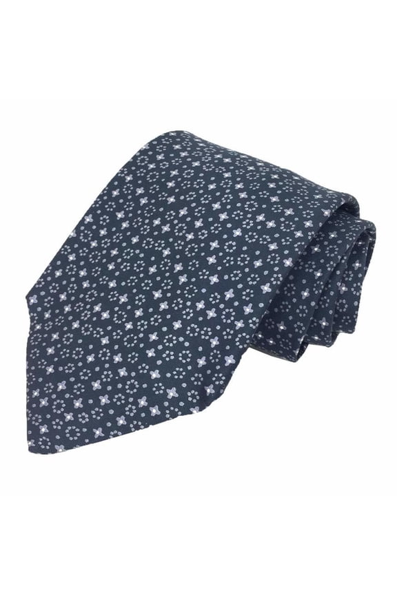 Pre-Owned Hermes HERMES Tie Flower 100% Silk Smoke Grey Men's aq9949