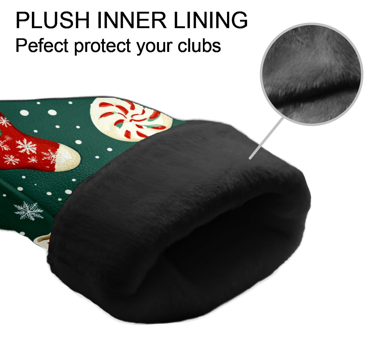 Golf Club Covers PU Leather Waterproof Head Covers for Fairway Woods Hybrids Christmas Stockings