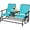 Turquoise, variant on Costway 2 Person Outdoor Patio Double Glider Chair Loveseat Rocking Brown