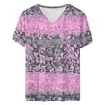 thumbnail image 5 of Plus Size Tops for Women Dressy Casual Short Sleeve Summer Shirts Oversized V Neck T Shirt Loose Fit Tunic Blouses Fashion Printed Graphic Tees Ropa Mujer Clearance Women Flash for Today, 5 of 5