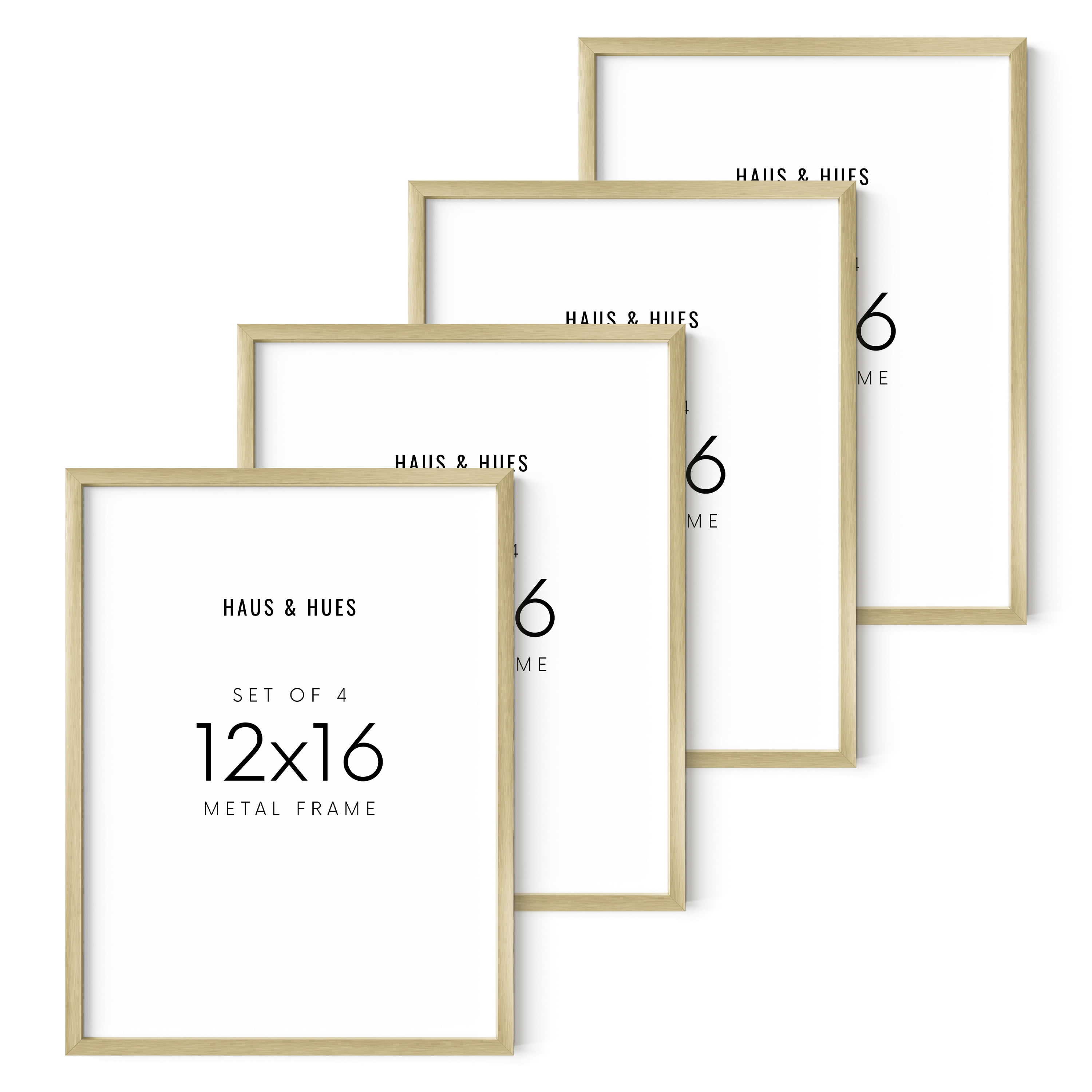 AUEAR, 16x20 Aluminum Picture Frame Set of 6, Made To Display Pictures  11x14 with Mat or 16x20 Without Mat, Wall Gallery Metal Photo Frames (Real