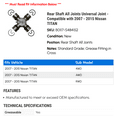 thumbnail image 2 of Rear Shaft All Joints Universal Joint - Compatible with 2007 - 2015 Nissan TITAN 2008 2009 2010 2011 2012 2013 2014, 2 of 2