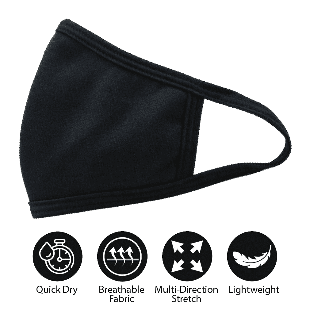 MADE IN USA 97% Cotton 3% Spandex For Comfort Details about   black Unisex Face Mask 