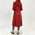 thumbnail image 6 of MaFYtyTPR Women's Longline Hooded Zip Up Cardigan Knit Coat Casual Fall Outerwear with Pockets 01-Red L, 6 of 6