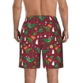 thumbnail image 3 of KLL Dinosaur Christmas Men's Casual Summer Beach Shorts Hawaiian Shorts with Pockets-Medium, 3 of 5