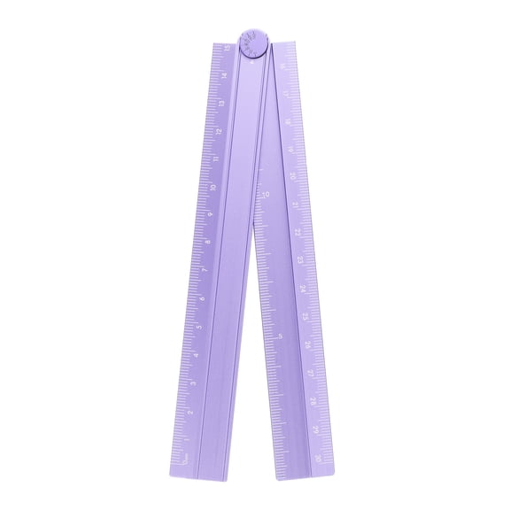 Uxcell Folding Straight Ruler 30cm Metric Aluminum Alloy Protractor Foldable Angle Ruler Lavender Purple