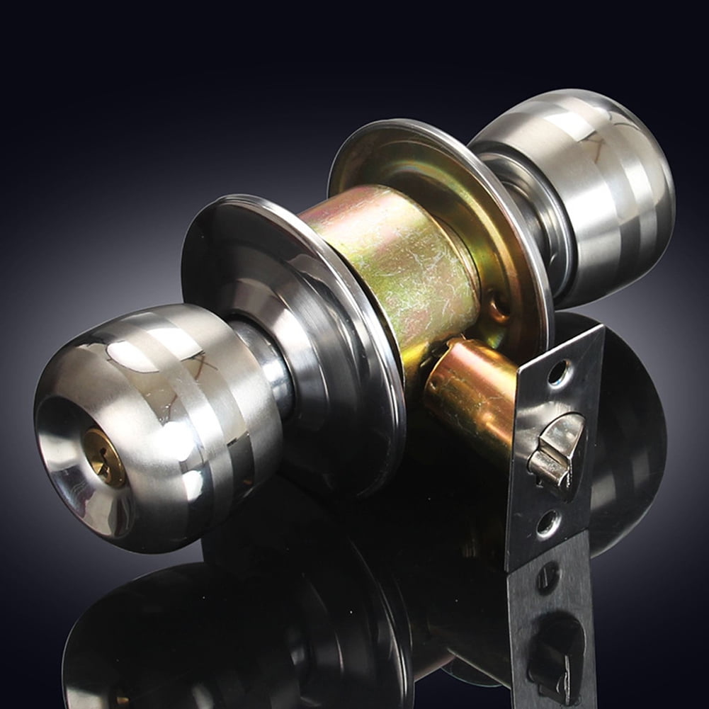 Ball Door Knob With Lock Door Handle Lock Stainless Steel Interior And Exterior Door Lock For Indoor Doors Bedroom Bathroom