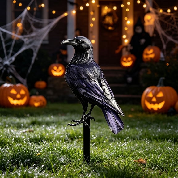 Clearance Under $1 Black Crow Halloween Yard Stake Decoration Design D
