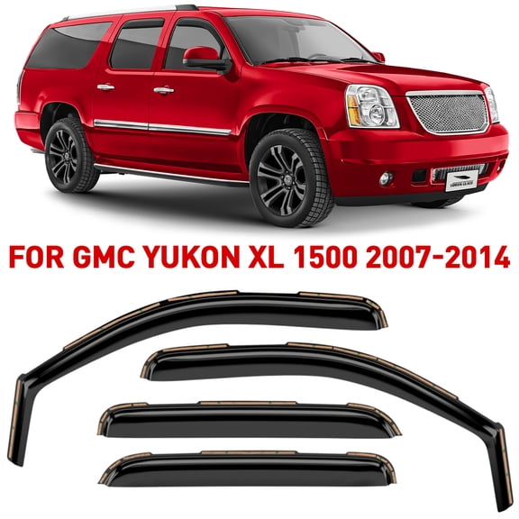 Voron Glass in-Channel Extra Durable Rain Guards for GMC Yukon XL 1500 2007-2014, Window Deflectors, Vent Window Visors, 4 Pieces - 200268